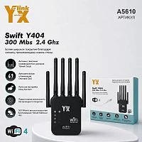 усилитель wifi yx-link y404 репитер 300 мбит/с 2.4ghz черный  фото