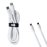 кабель type-c - type-c mrm pd85t шнур для телефона белый, 6a 60w, длина 1,2м  фото