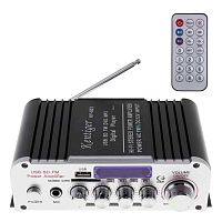 усилитель звука kentiger hy803 (2х20вт, usb, sd, fm, bluetooth)  фото