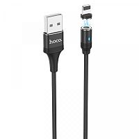 шнур usb - ios lighting hoco u76 черный 1,2 м (2 а), нейлон  фото